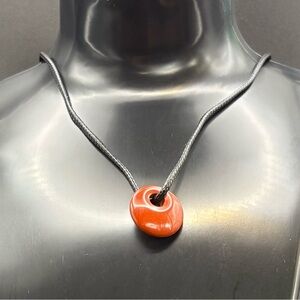 🔴 Red Jasper Donut Pendant Necklace 🔴